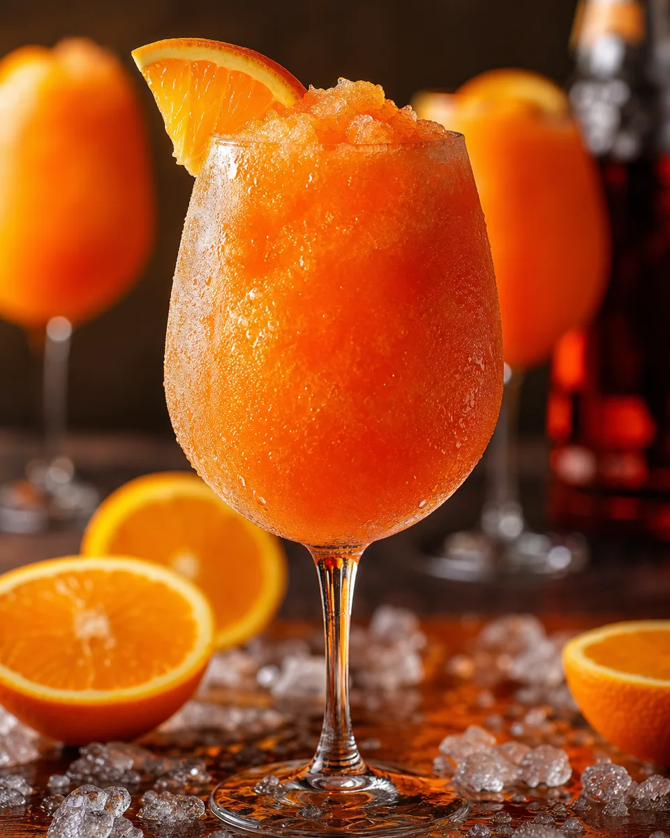 Aperol Spritz frozen slush drink