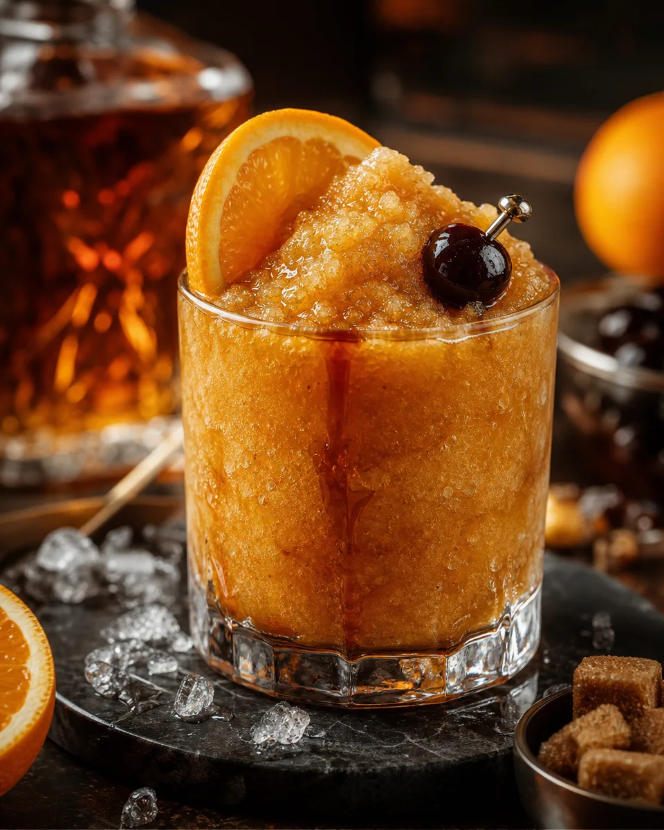 Bourbon Old Fashioned Slush frozen slush drink