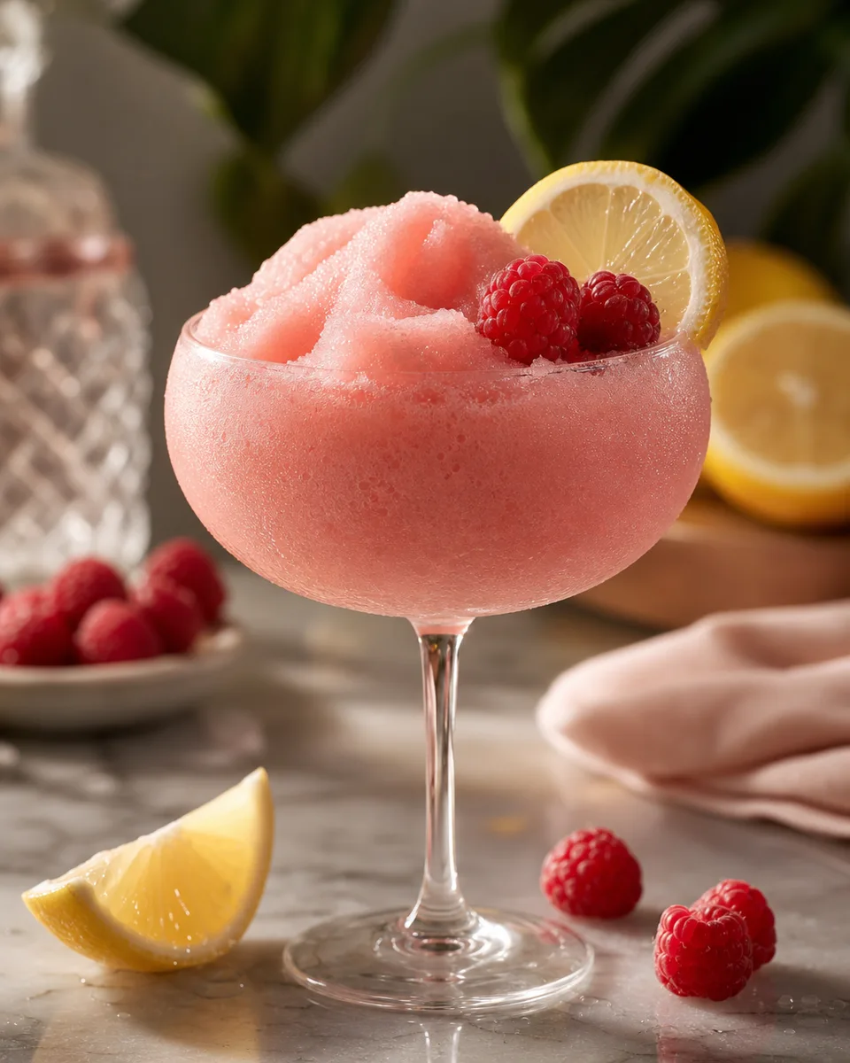 Pink Clover Club Slush in a cocktail glass