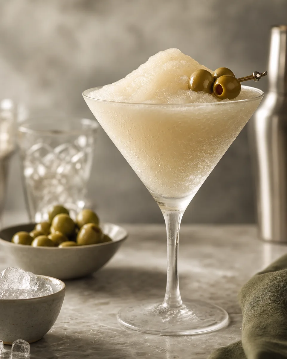 Pale Dry Martini Slush with a smooth icy texture