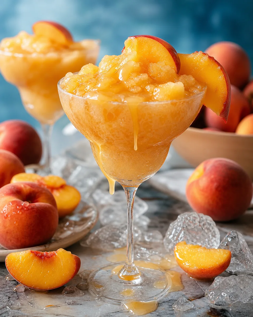 Peach Vodka Seltzer Slush frozen slush drink