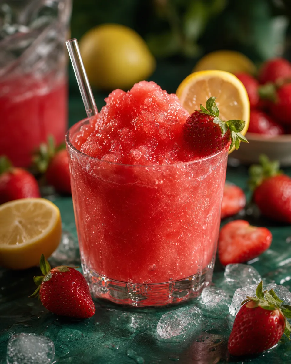 Strawberry Lemonade Slush frozen slush drink