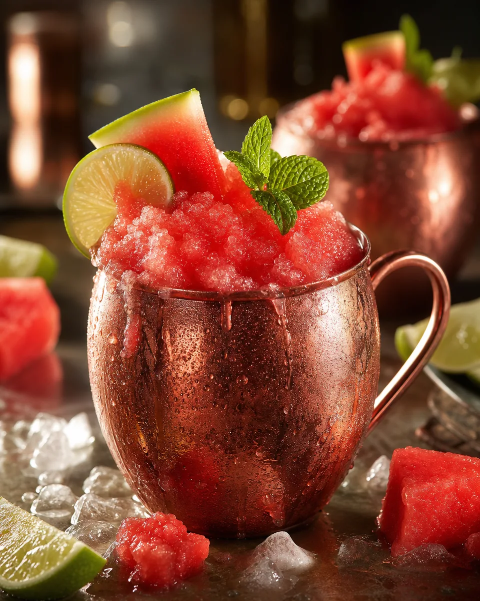 Watermelon Moscow Mule Slush frozen slush drink